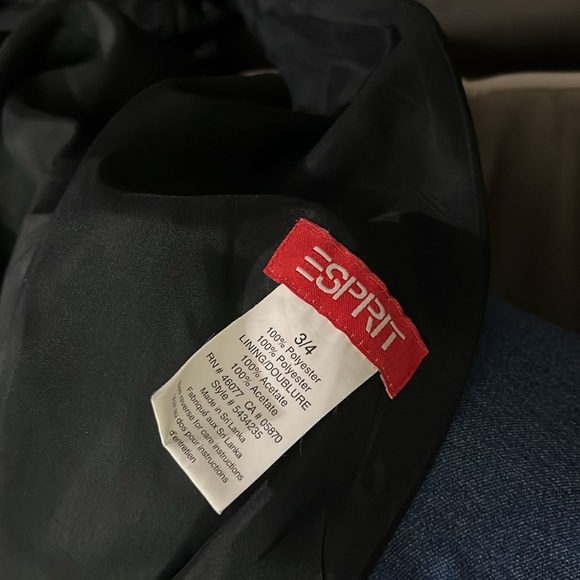 Esprit black wrap dress vintage v in the back size 3/4 lined - Picture 6 of 9